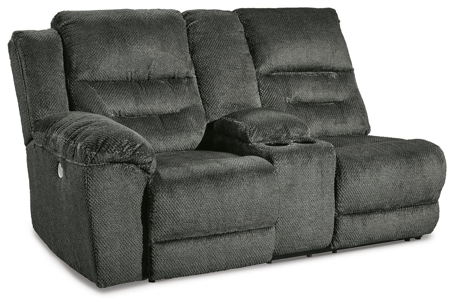 Sofá biplaza reclinable eléctrico Nettington con consola y brazo izquierdo - image 1