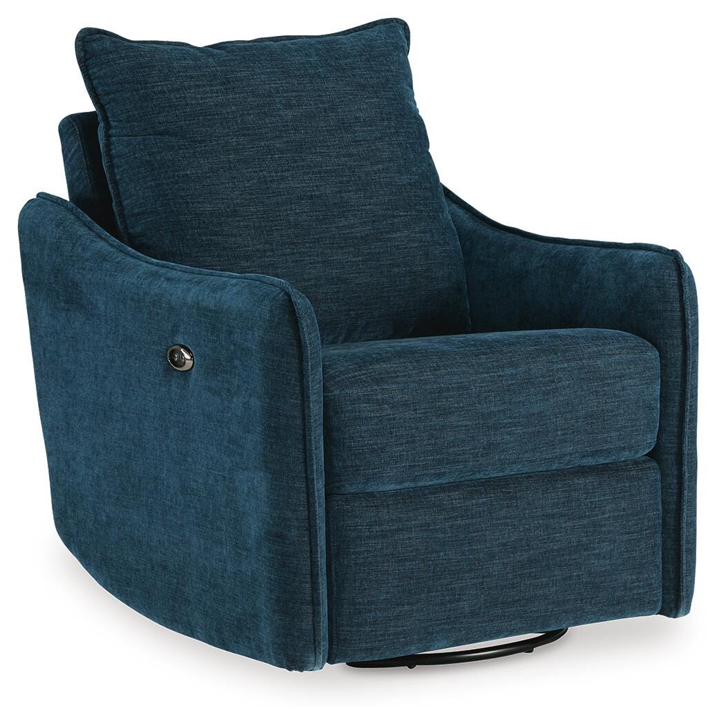 McBurg Swivel Power Recliner, Navy, large