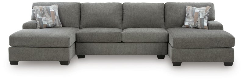Newellen 3-Piece Sleeper Sectional with Double Chaise, Greystone