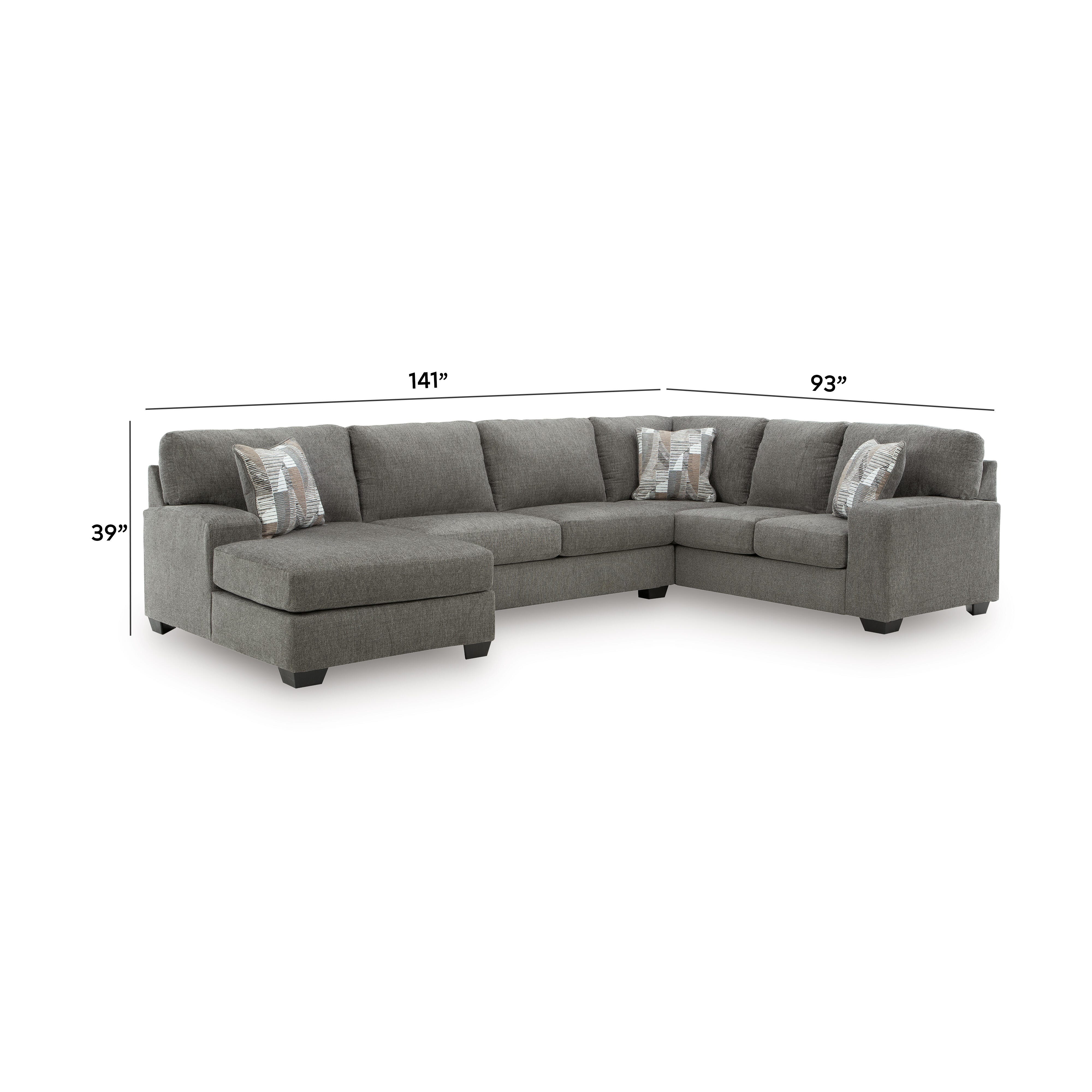Newellen 3-Piece Sleeper Sectional with Chaise, Greystone, large