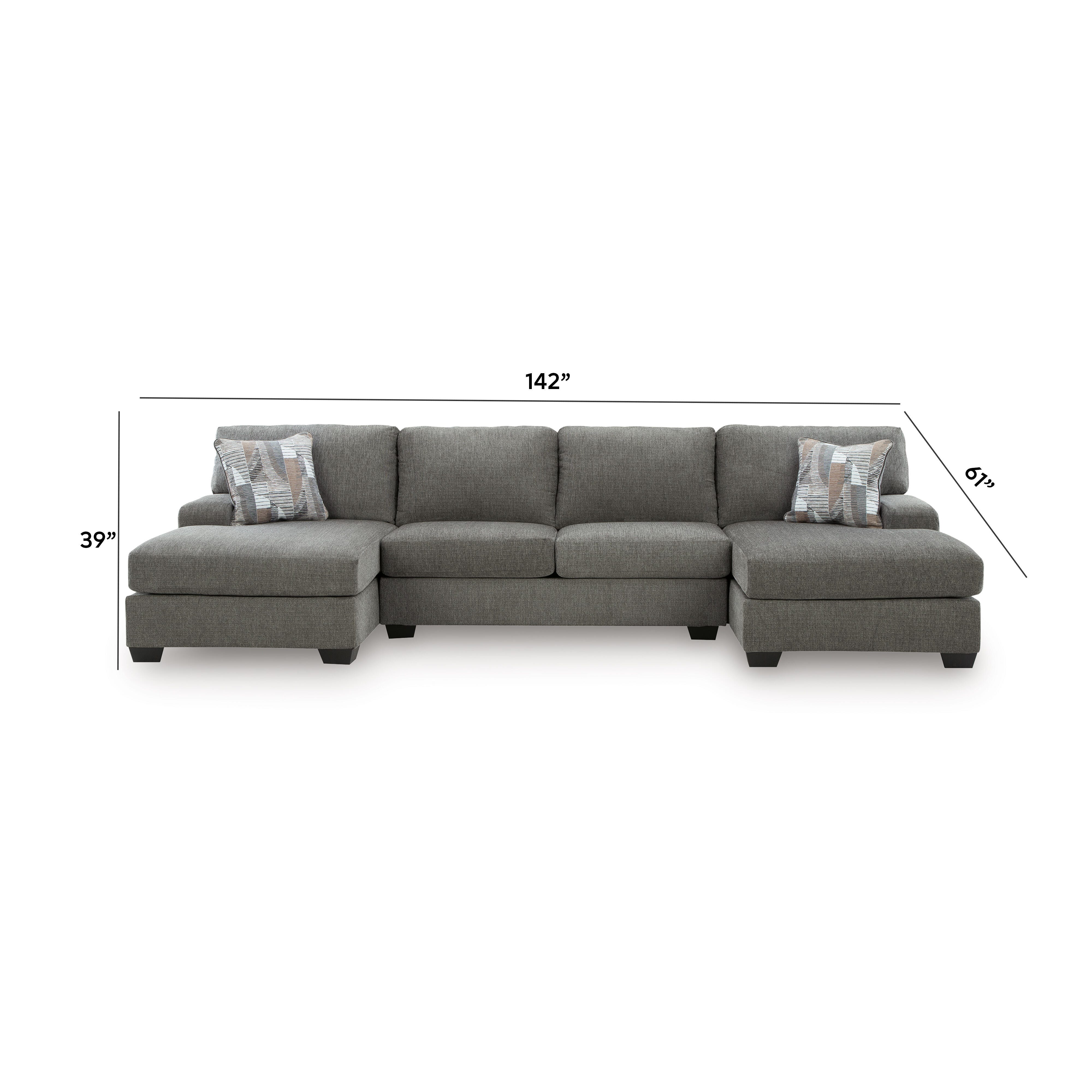 Newellen 3-Piece Sleeper Sectional with Double Chaise, , large