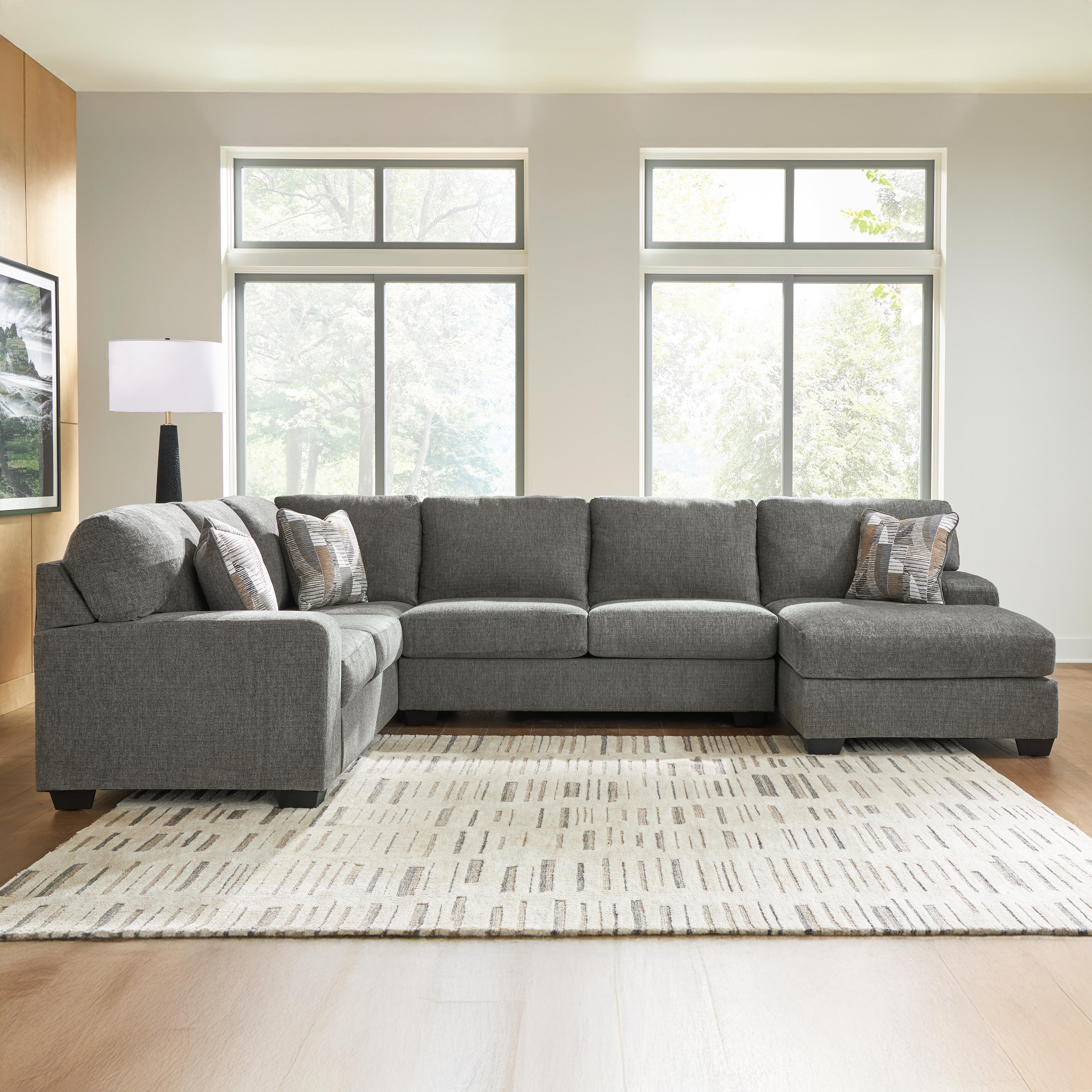 Newellen 3-Piece Sleeper Sectional with Chaise, Greystone, large