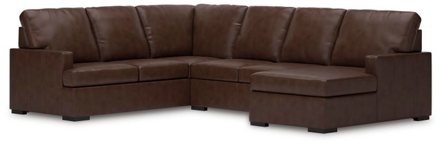 Modern Day 3-Piece Leather Sectional with Chaise