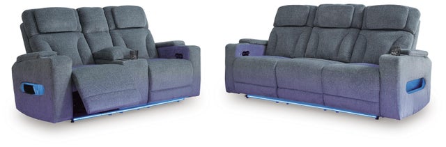 Forest Lake Next-Gen Nuvella™ Performance Fabric Dual Power Reclining Sofa and Loveseat