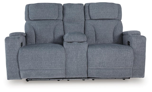 Forest Lake Next-Gen Nuvella™ Performance Fabric Dual Power Reclining Loveseat with Console