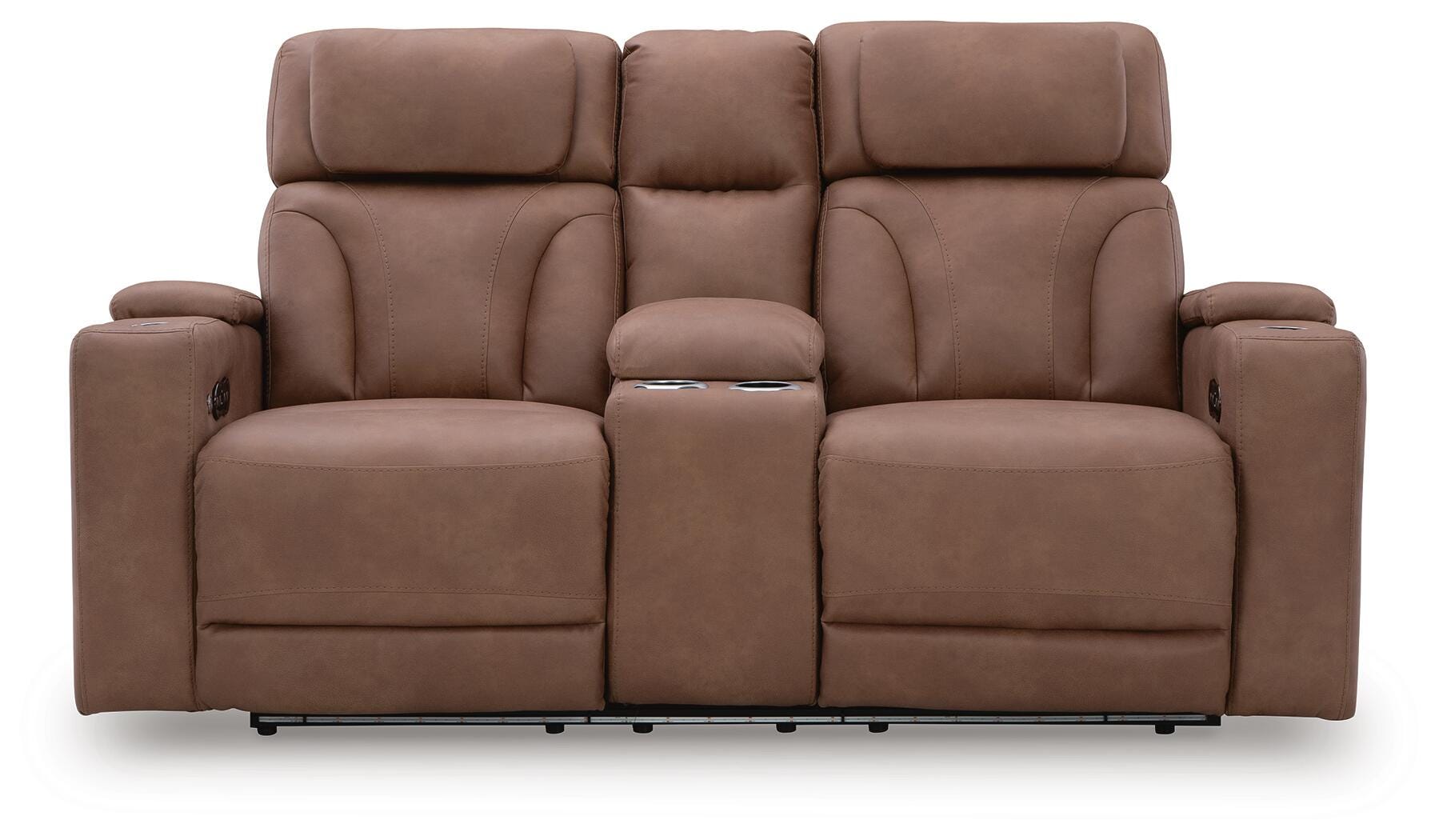 Point Clear Power Reclining Loveseat with Console, , large
