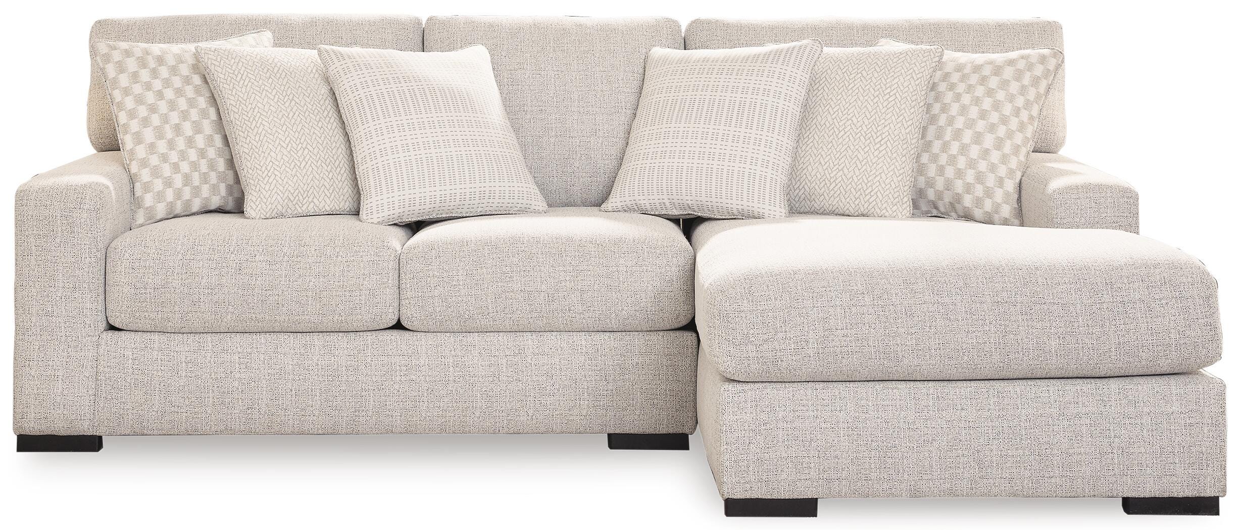 Larce 2-Piece Sectional with Chaise, Stone, large