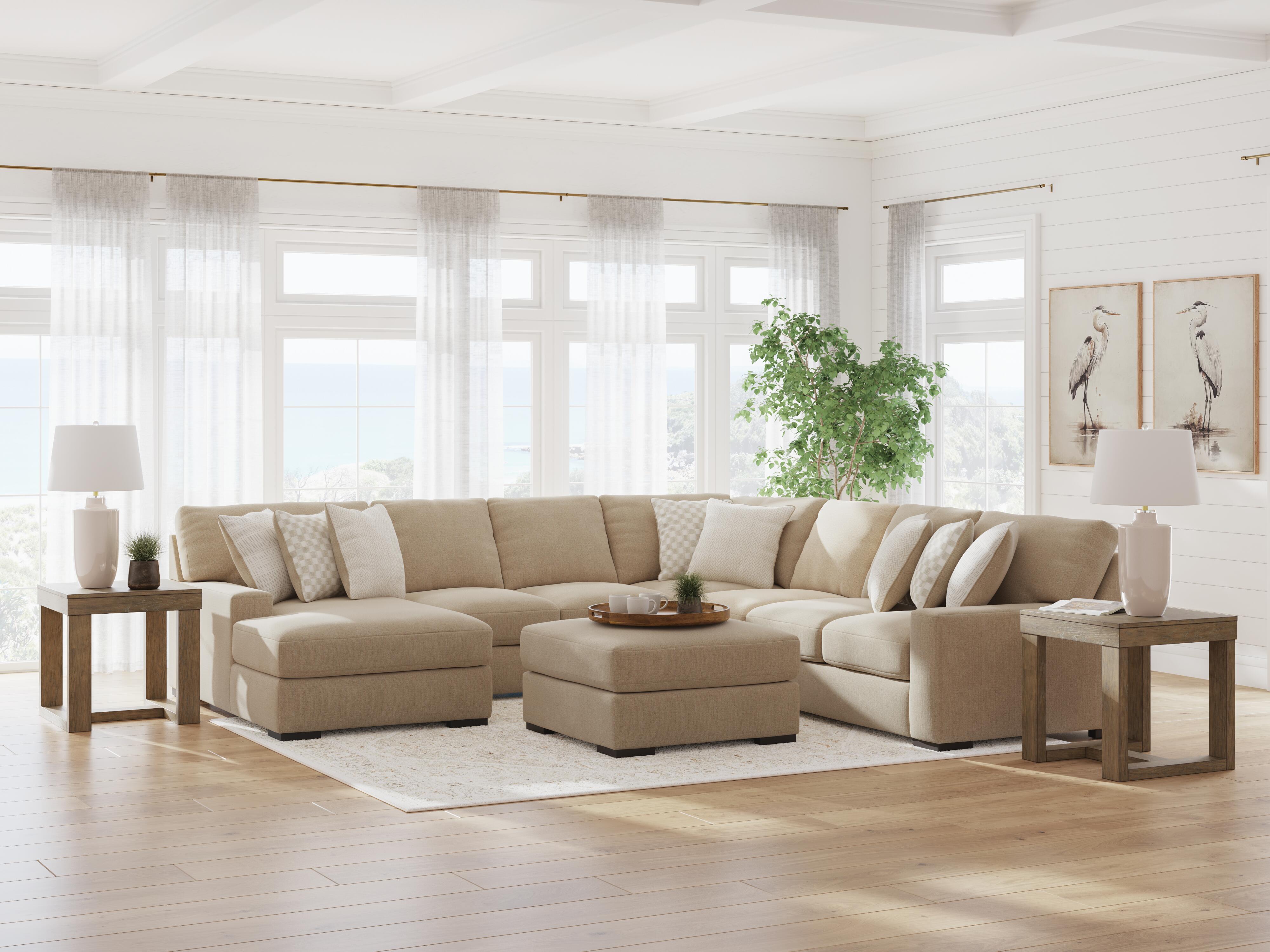 Larce 5-Piece Sectional with Chaise, Dune, rollover