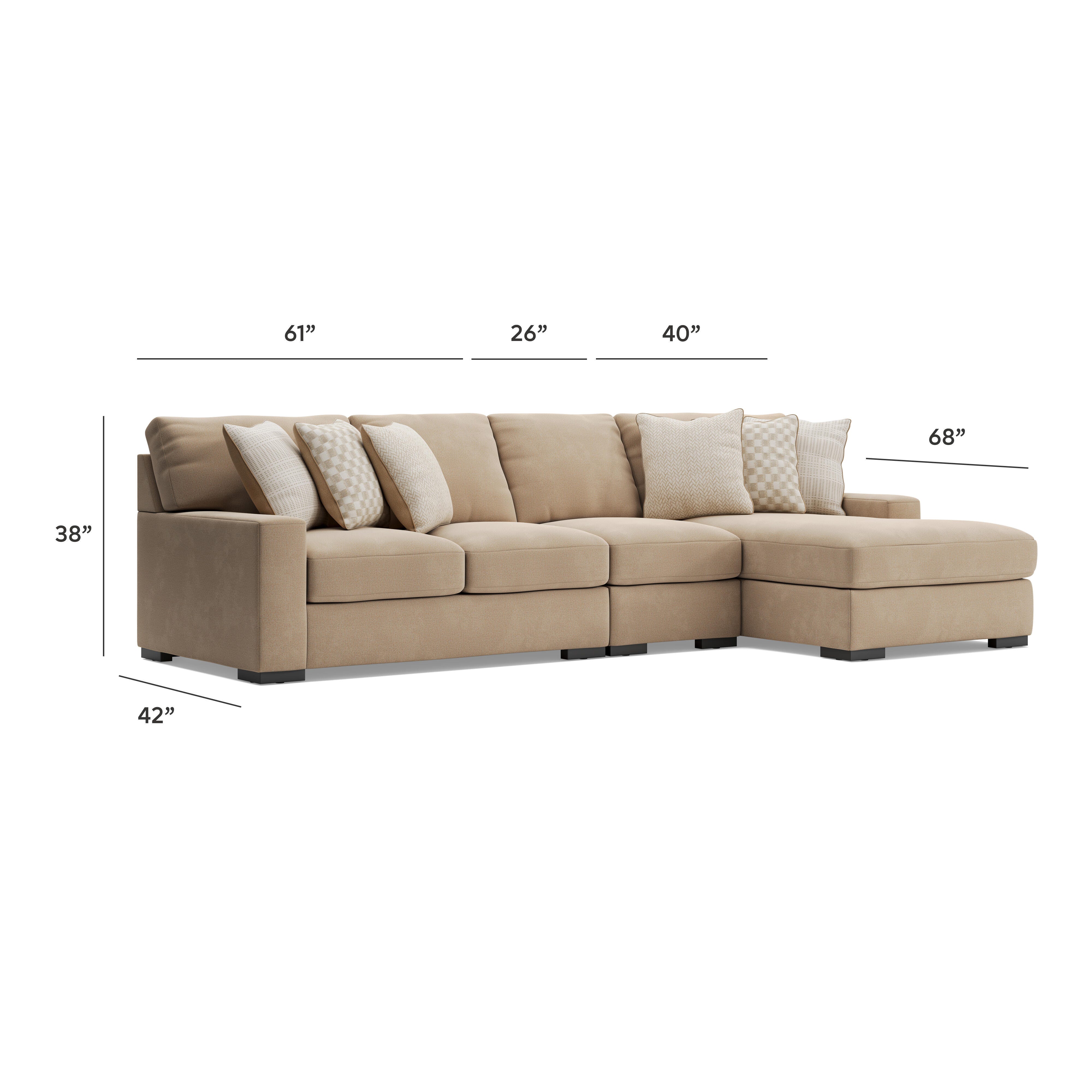 Seccional Larce de 3 piezas con chaise longue - image 7