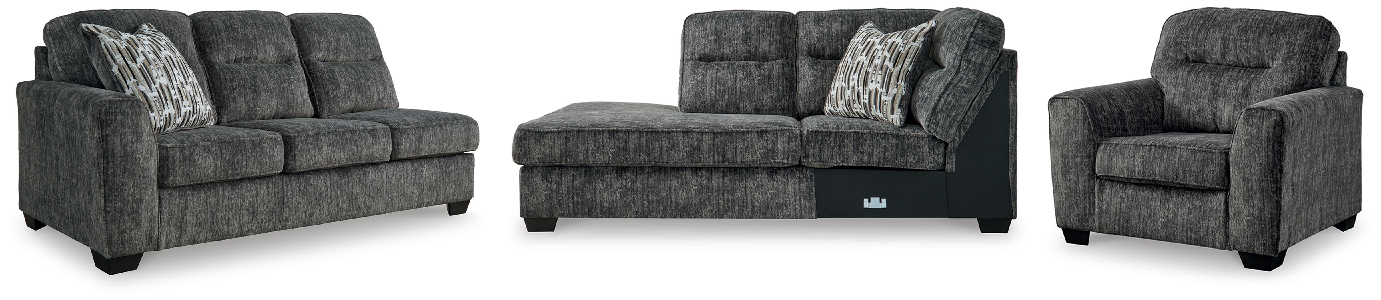 Seccional de 2 piezas Lonoke y sillón reclinable grande - image 1