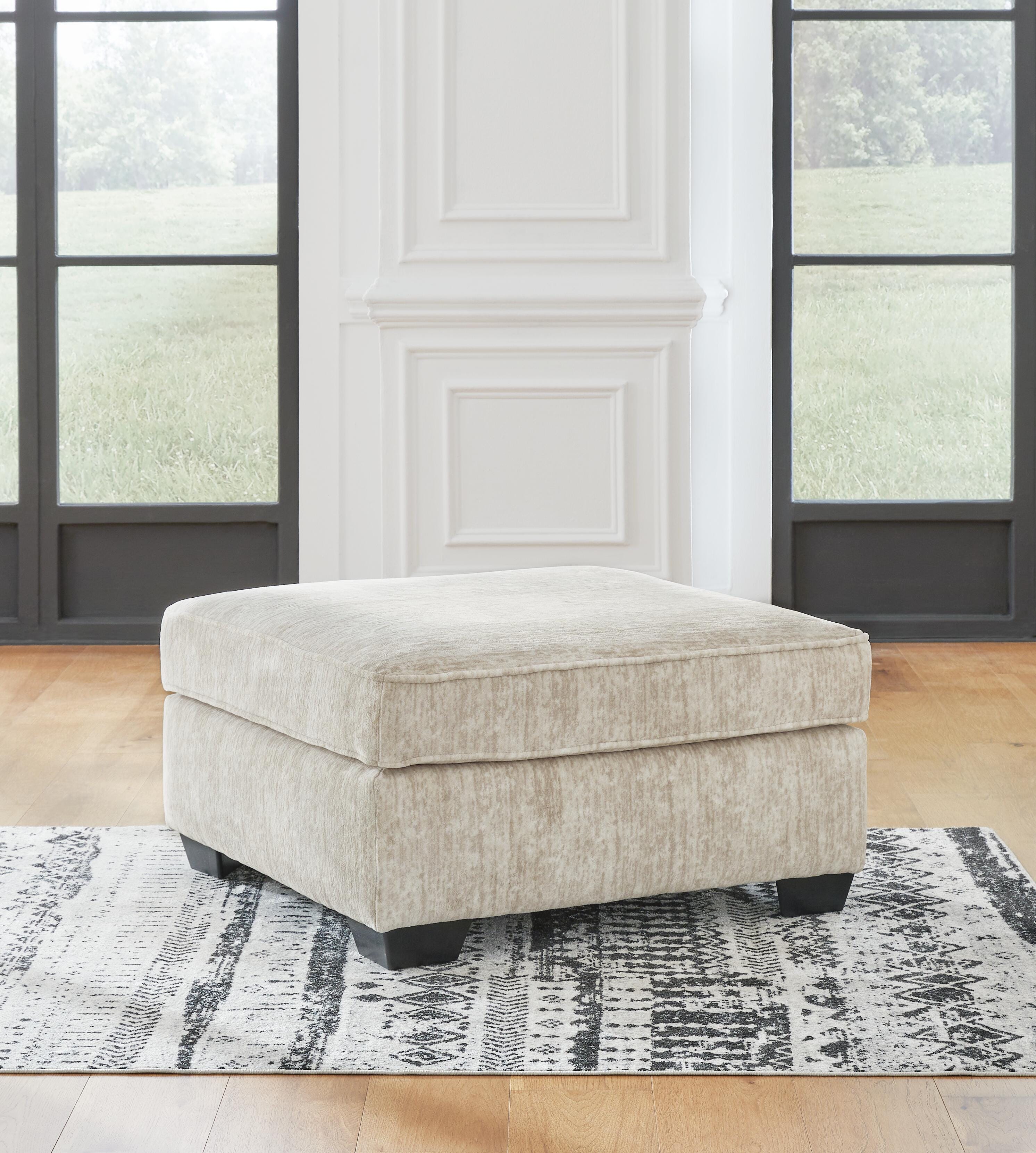 Lonoke Oversized Accent Ottoman, Parchment, rollover