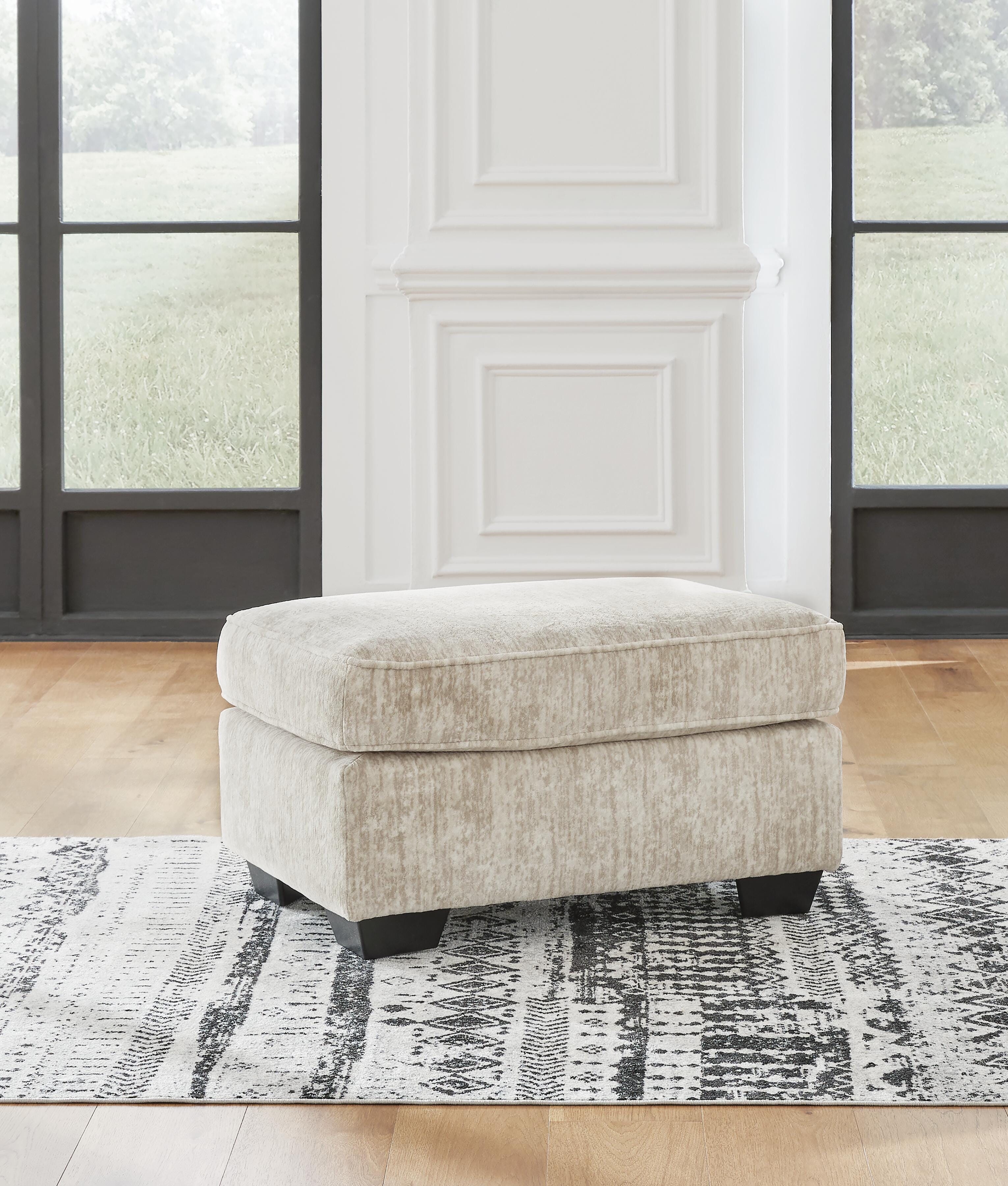 Lonoke Ottoman, Parchment, rollover