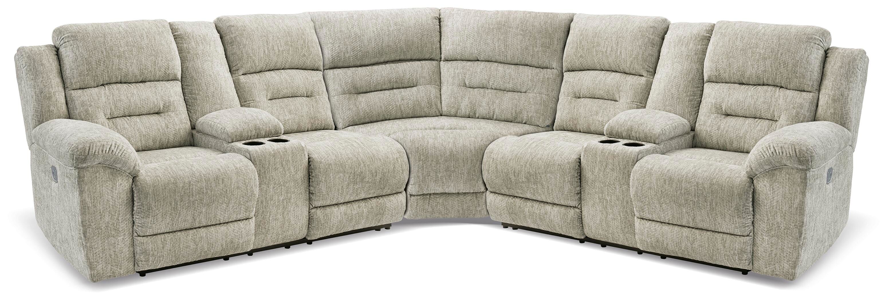 Family Den 3-Piece Dual Power Reclining Sectional with Consoles