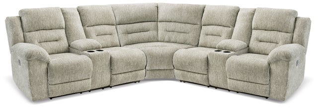 Family Den 3-Piece Dual Power Reclining Sectional with Consoles