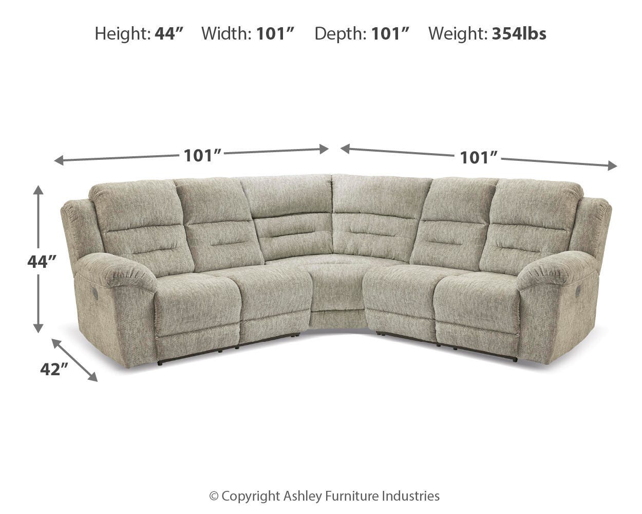 Family Den 3-Piece Power Reclining Sectional, , large