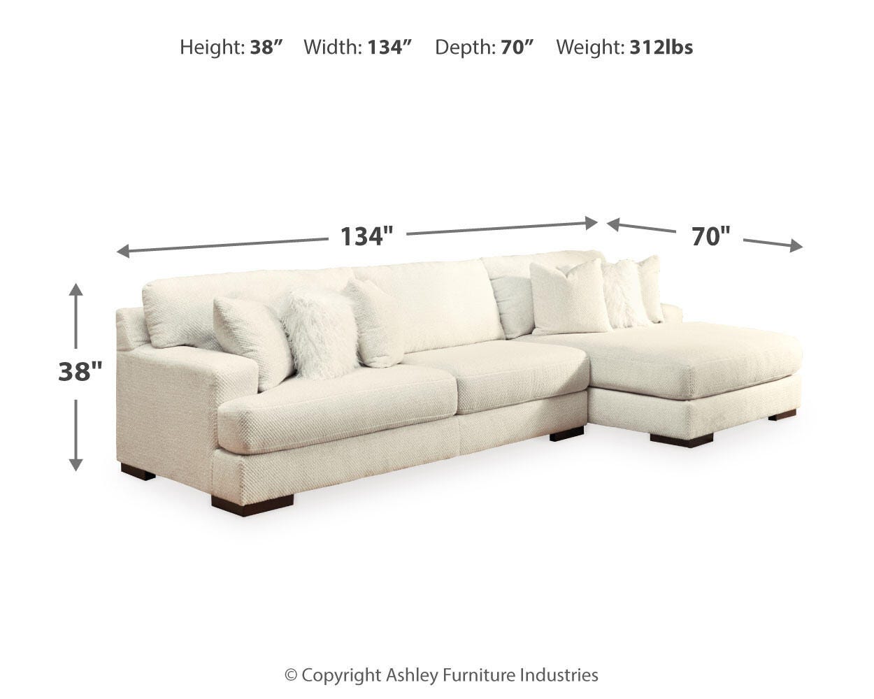 Zada 2-Piece Sectional with Chaise | Ashley