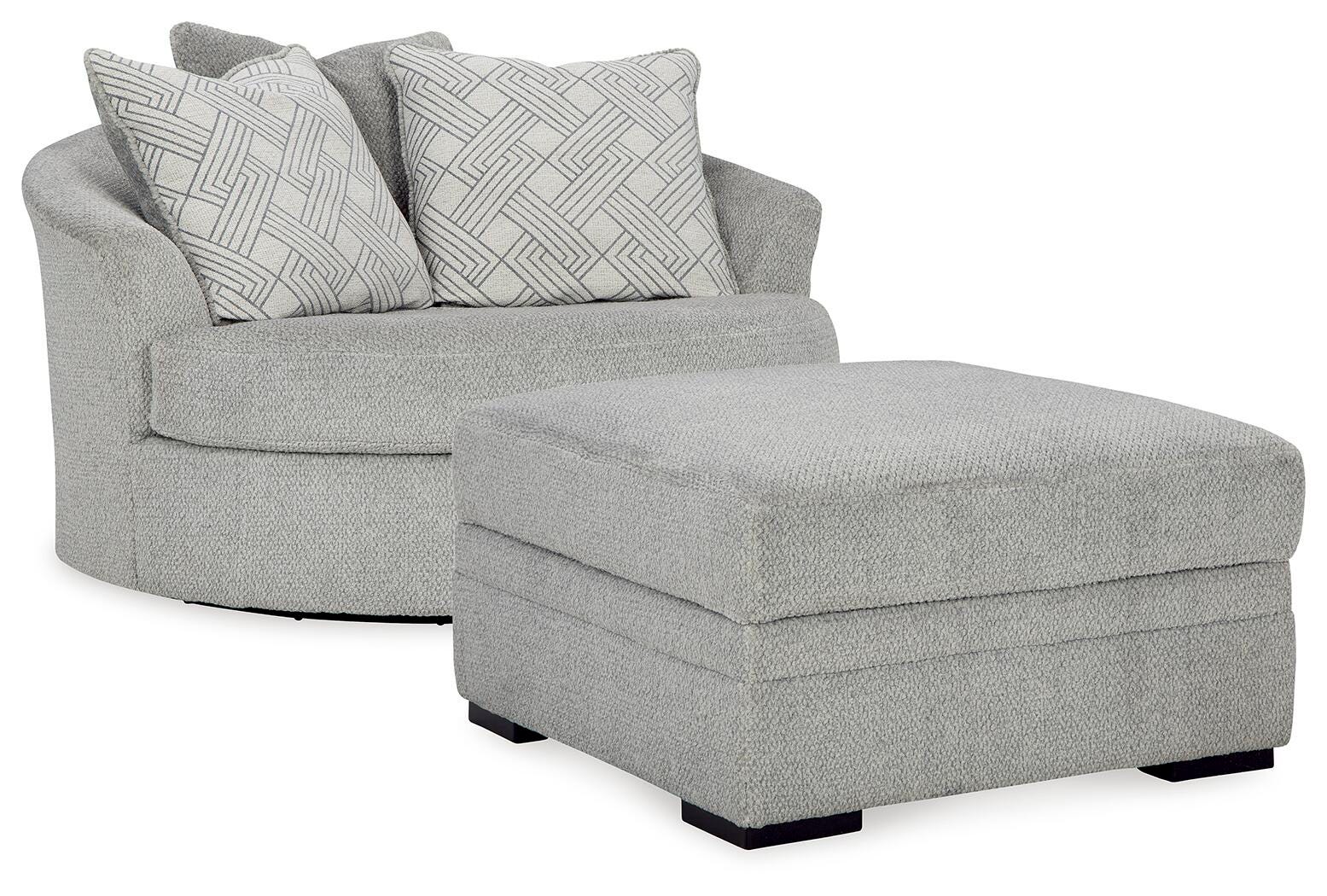 Sillón giratorio de gran tamaño Casselbury con otomana - image 1