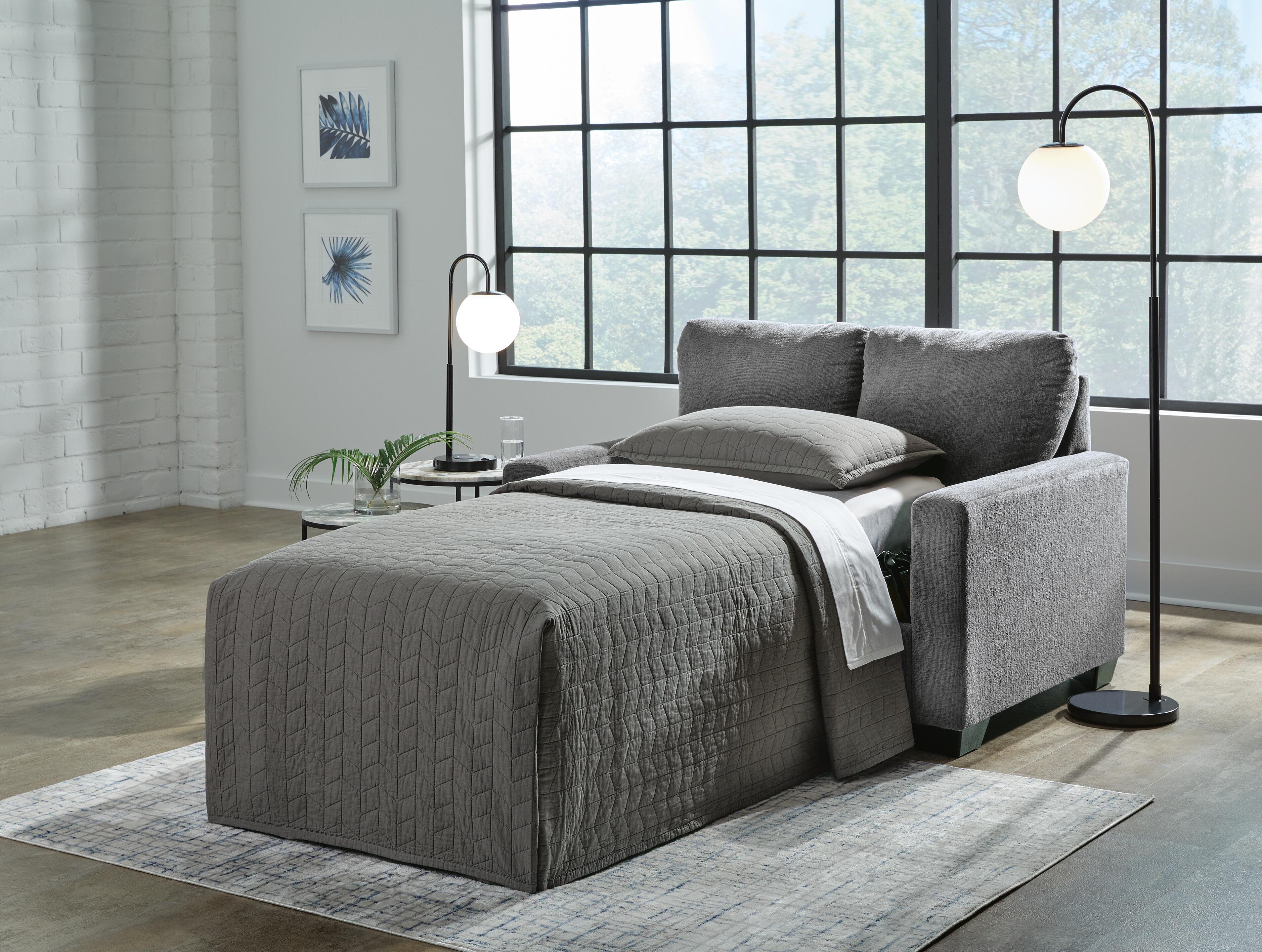 Rannis Twin Sofa Sleeper, Pewter, rollover