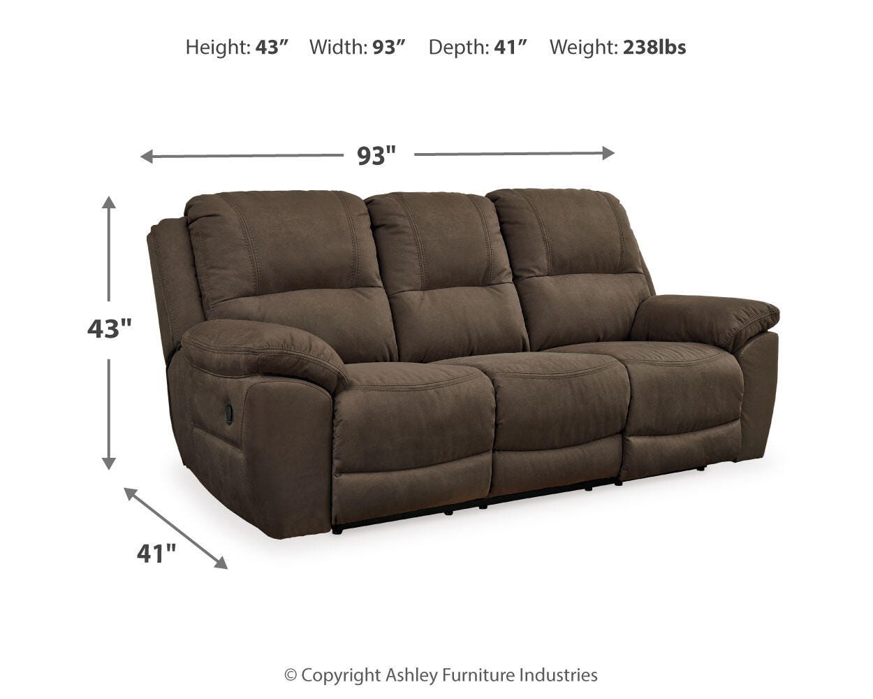 Next-Gen Gaucho Reclining Sofa, Espresso, large