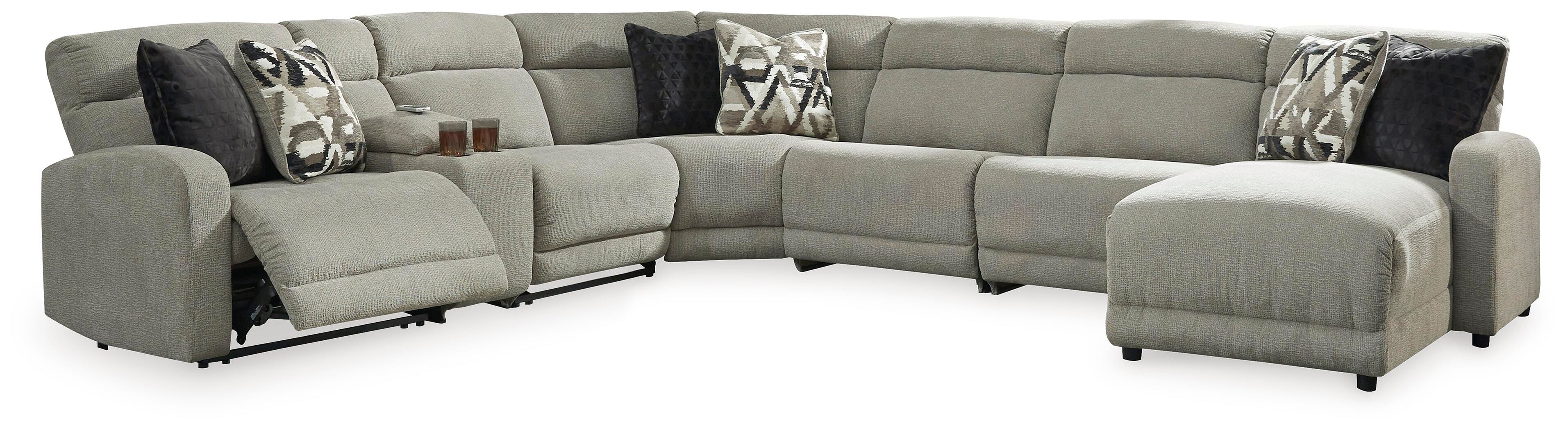 Seccional reclinable eléctrico Colleyville de 7 piezas con chaise longue - image 1
