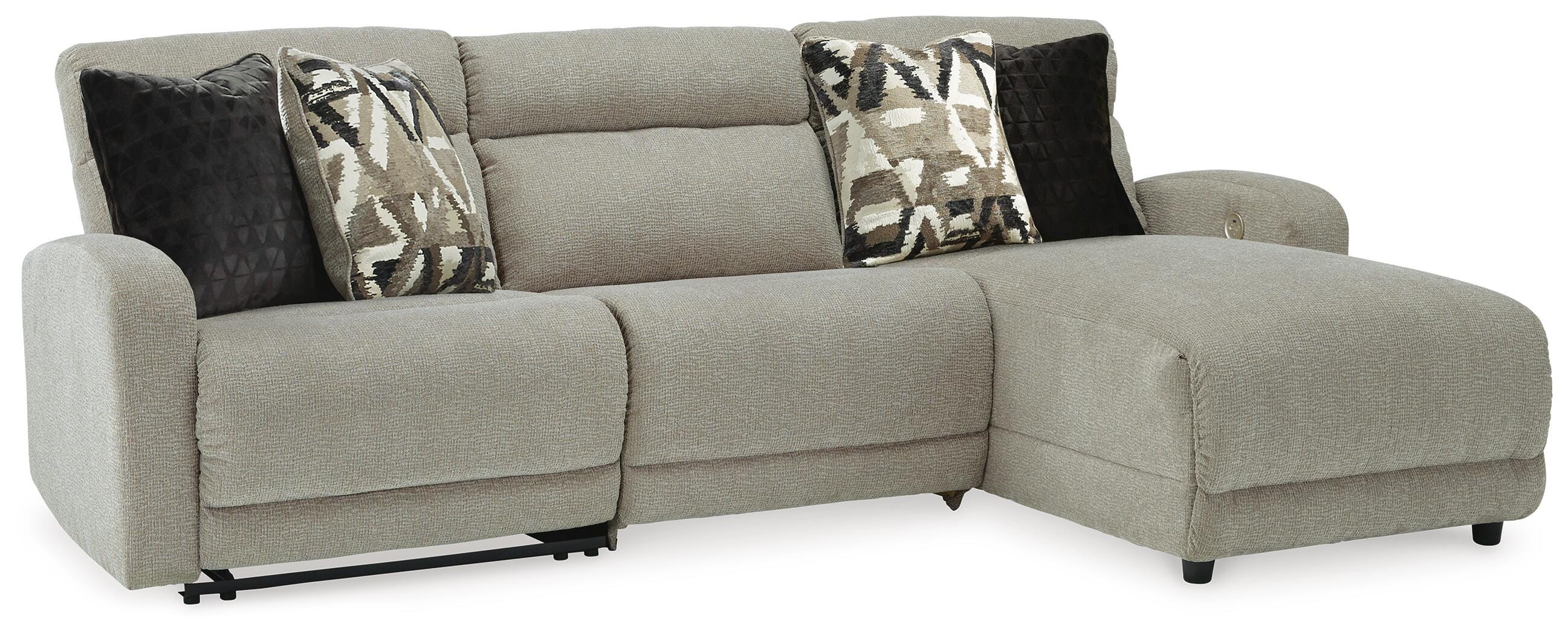 Seccional reclinable eléctrico de 3 piezas Colleyville con chaise longue - image 1