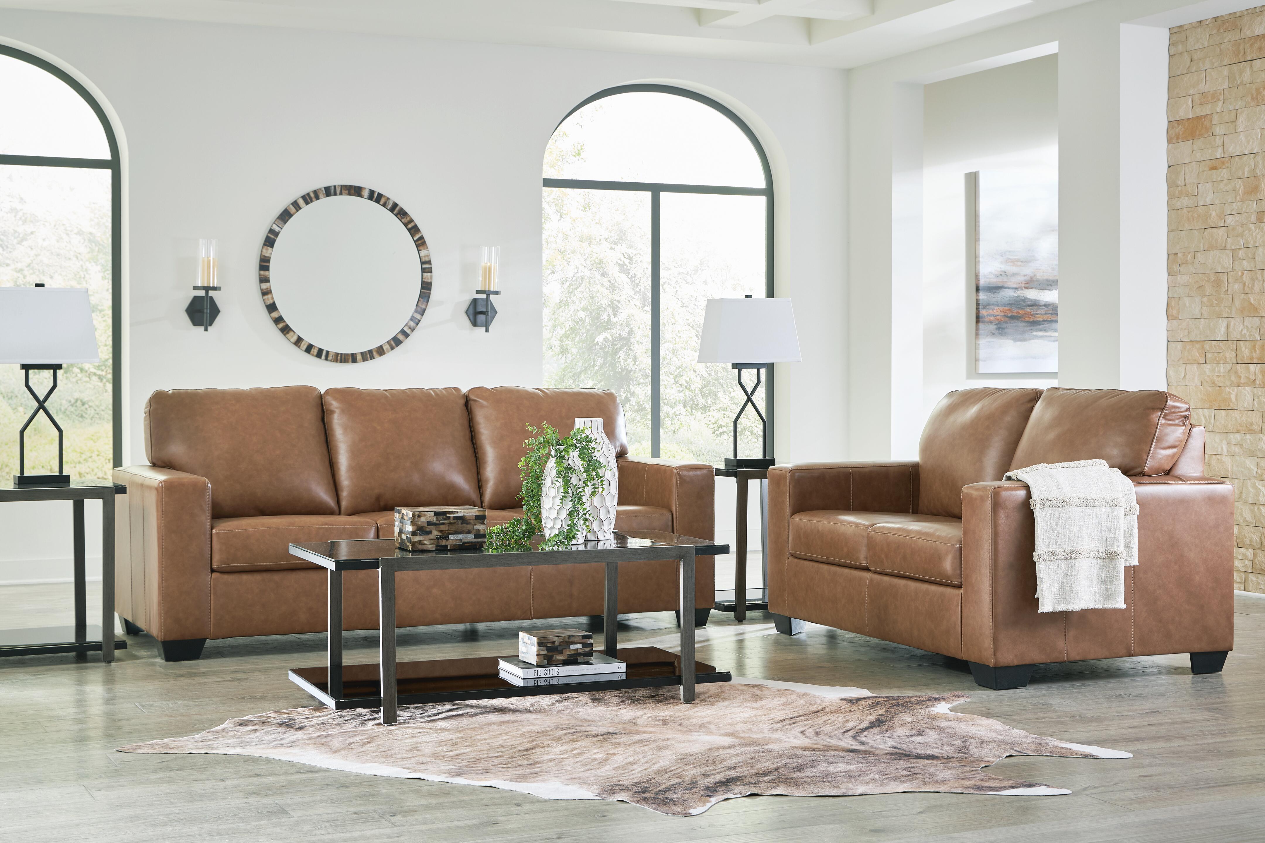 Bolsena Sofa and Loveseat, Caramel, large