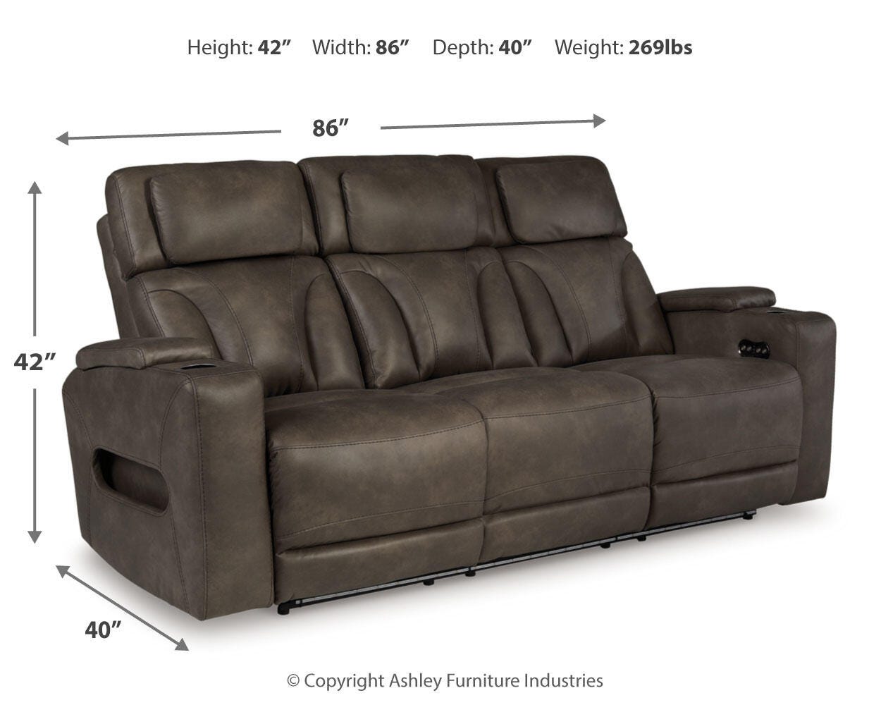 Warrior Peak Power Reclining Sofa - image 16