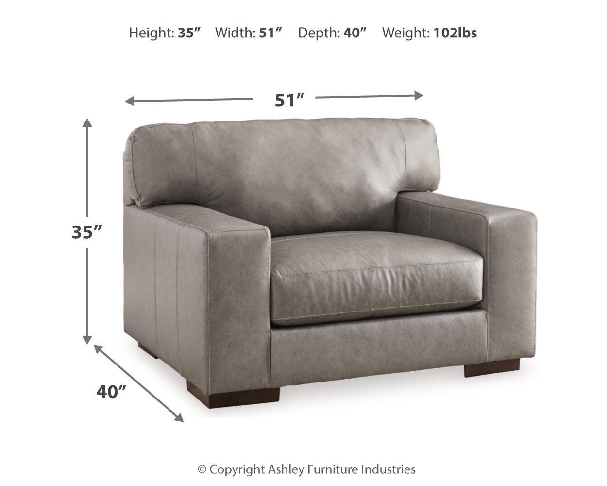 Lombardia Oversized Leather Chair | Ashley