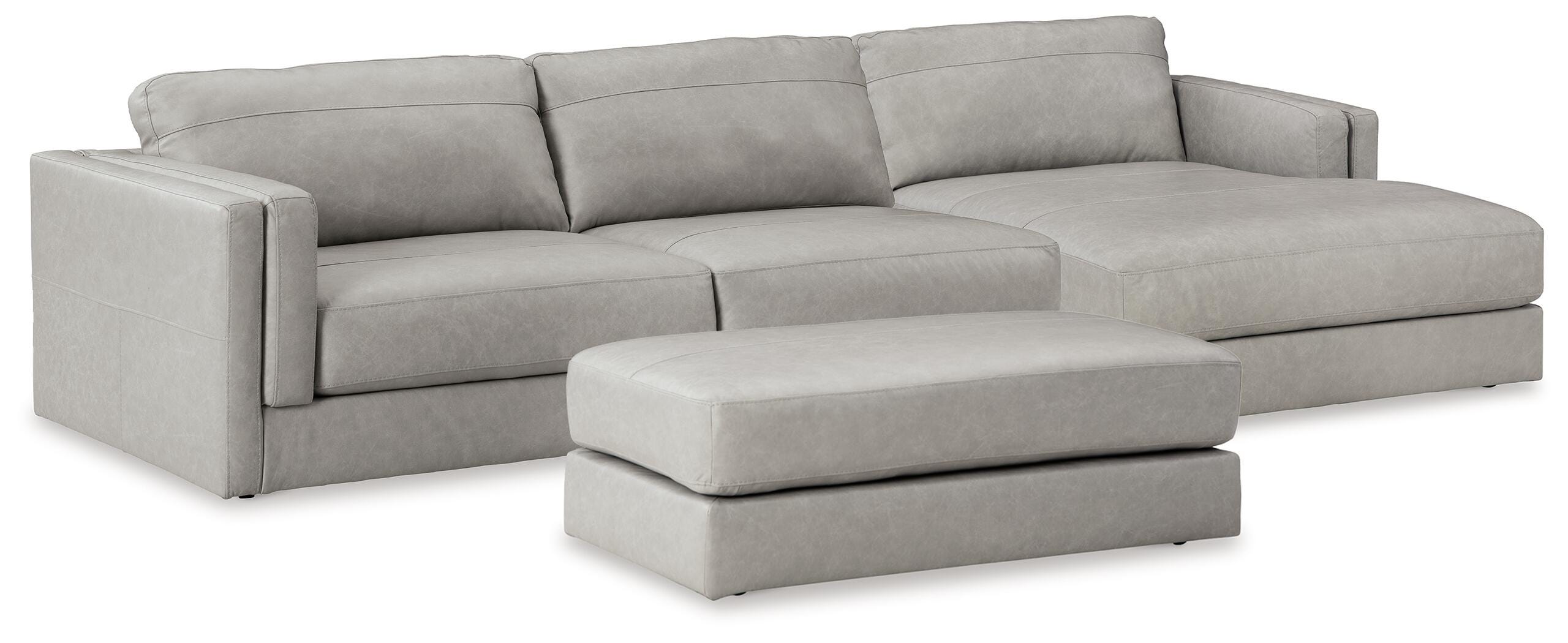 Seccional de 2 piezas Amiata con chaise y otomana