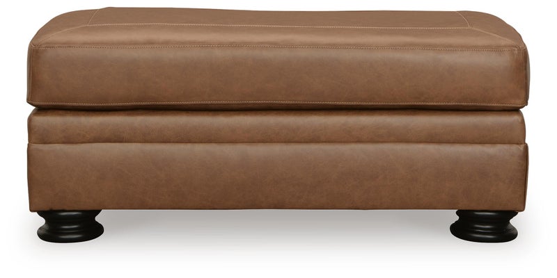 Carianna Leather Ottoman, Caramel