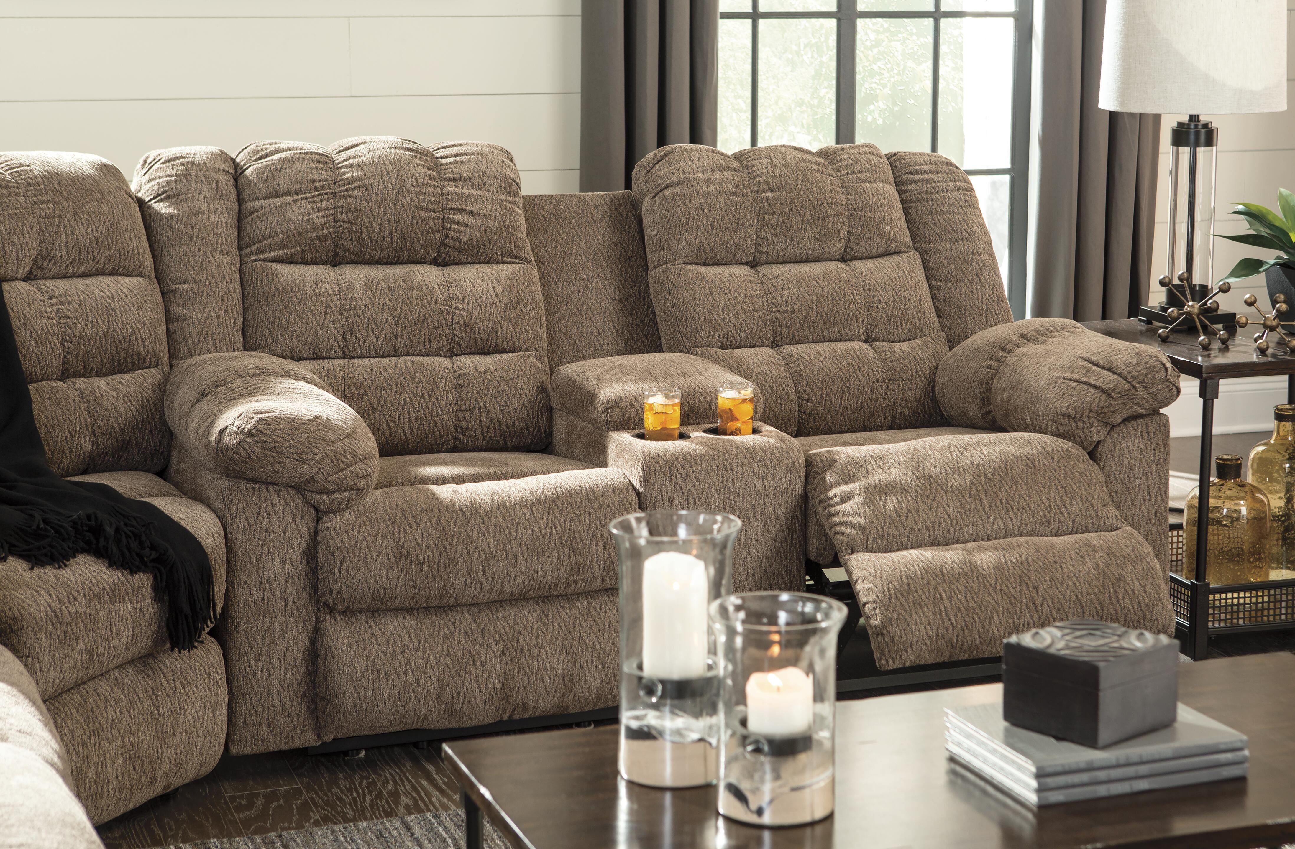 Workhorse Reclining Loveseat with Console, , large