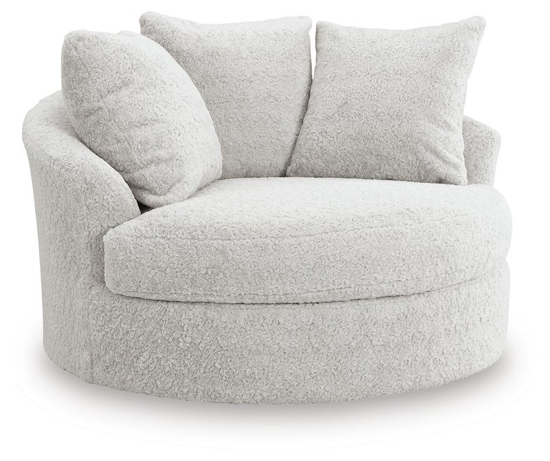 Snodoodle Oversized Swivel Accent Chair, Arctic
