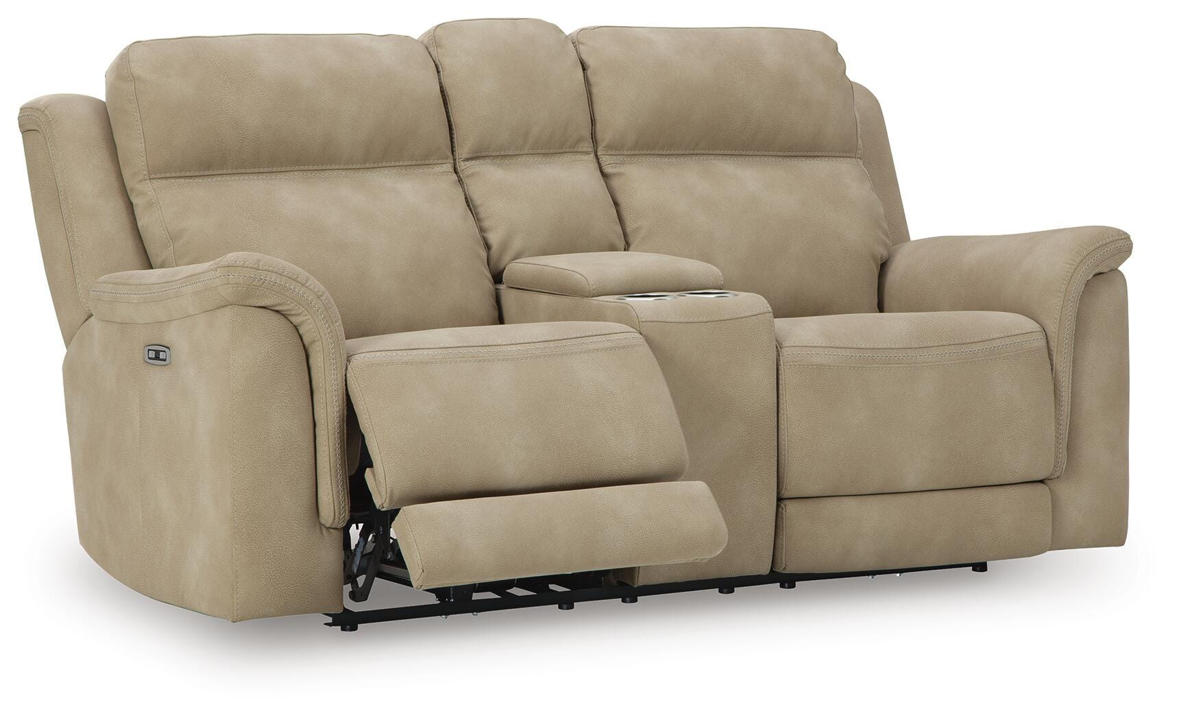 Next-Gen Durapella Power Reclining Loveseat with Console, Sand, large