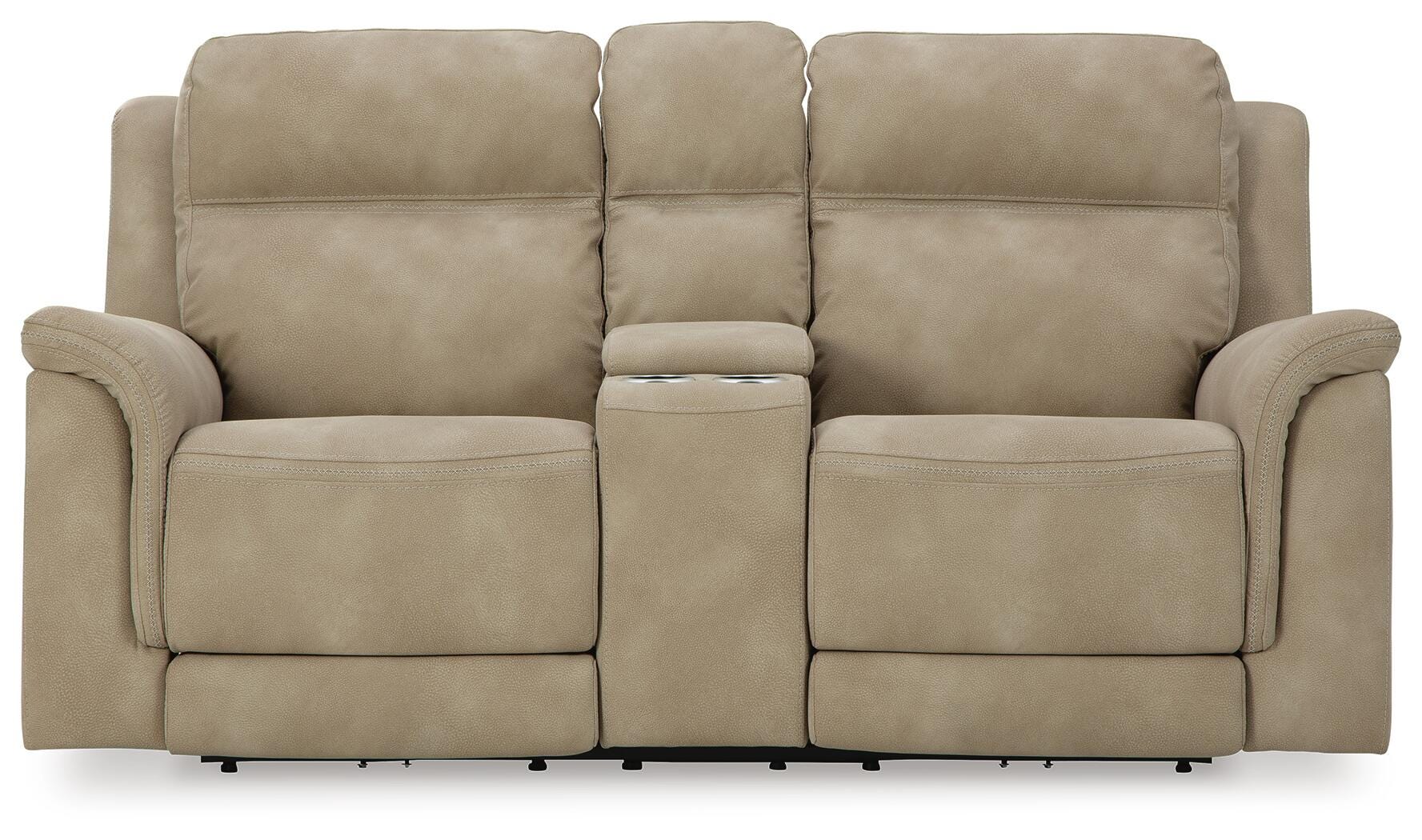 Next-Gen Durapella Power Reclining Loveseat with Console, Sand, large