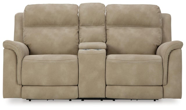 Next-Gen DuraPella Performance Fabric Dual Power Reclining Loveseat with Console