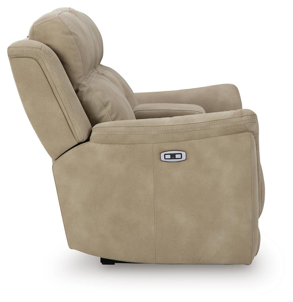 Next-Gen Durapella Power Reclining Loveseat with Console, Sand, large