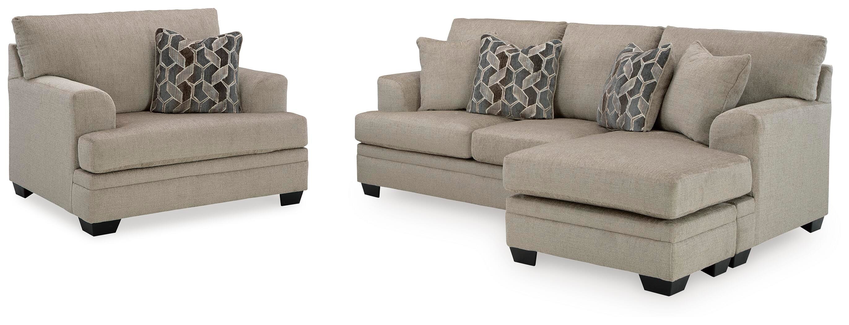 Sofá con chaise longue y sillón grande Stonemeade - image 1