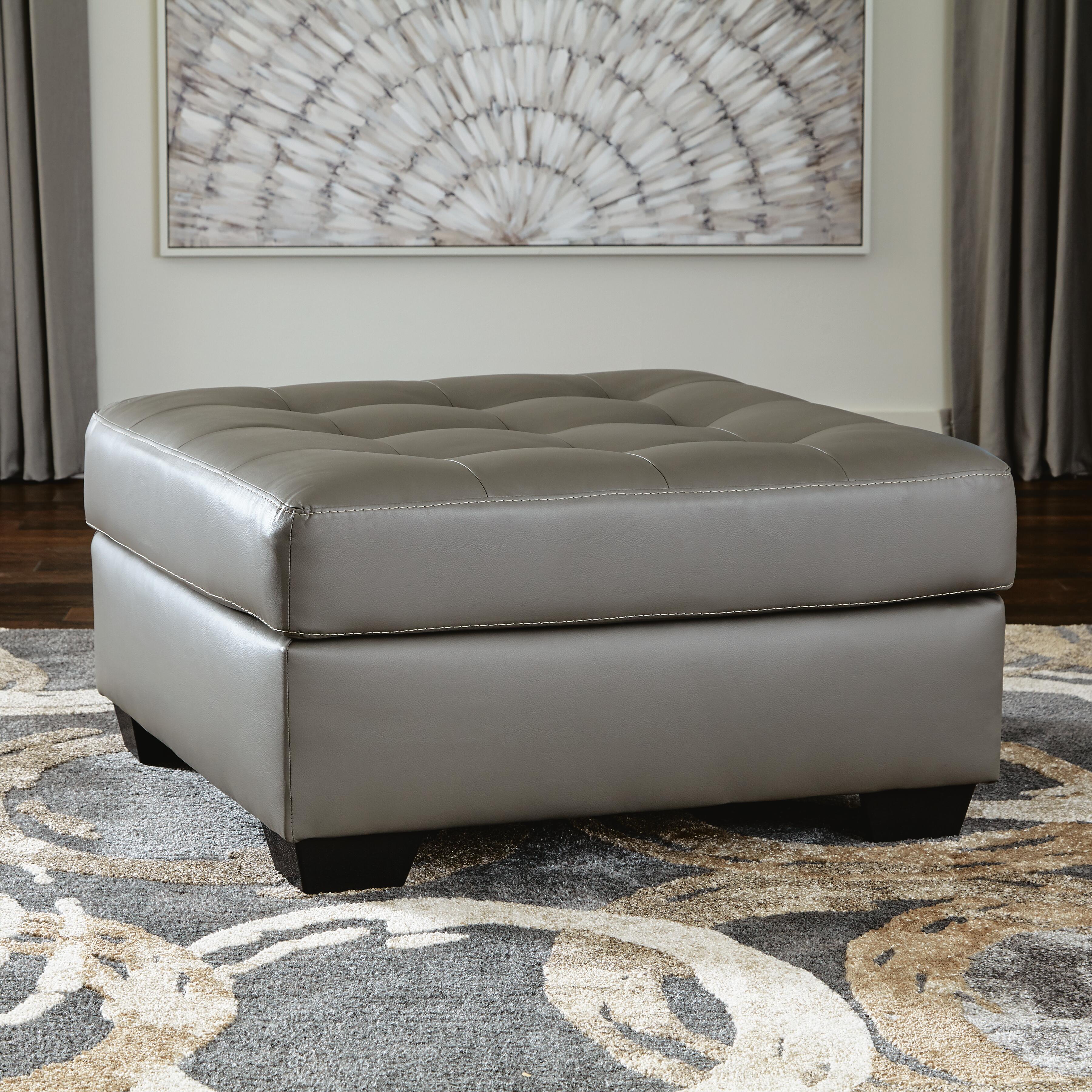 Donlen Oversized Accent Ottoman, Gray, large