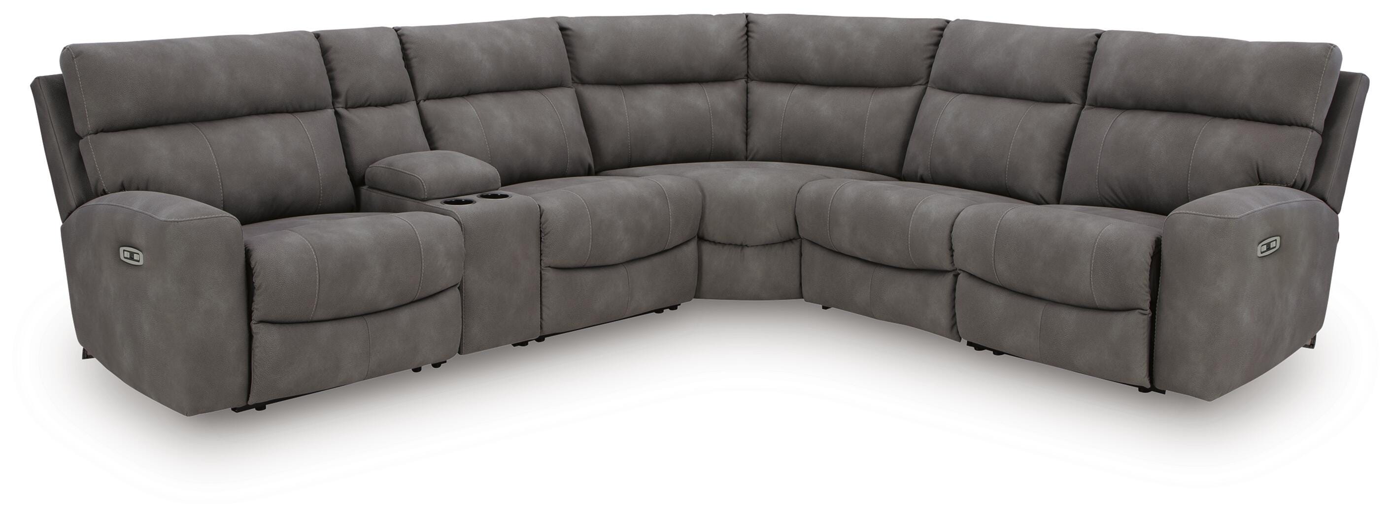 Next-Gen DuraPella Performance Fabric 6-Piece Dual Power Reclining Modular Sectional with Console