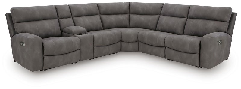 Next-Gen DuraPella Performance Fabric 6-Piece Dual Power Reclining Modular Sectional with Console, Slate