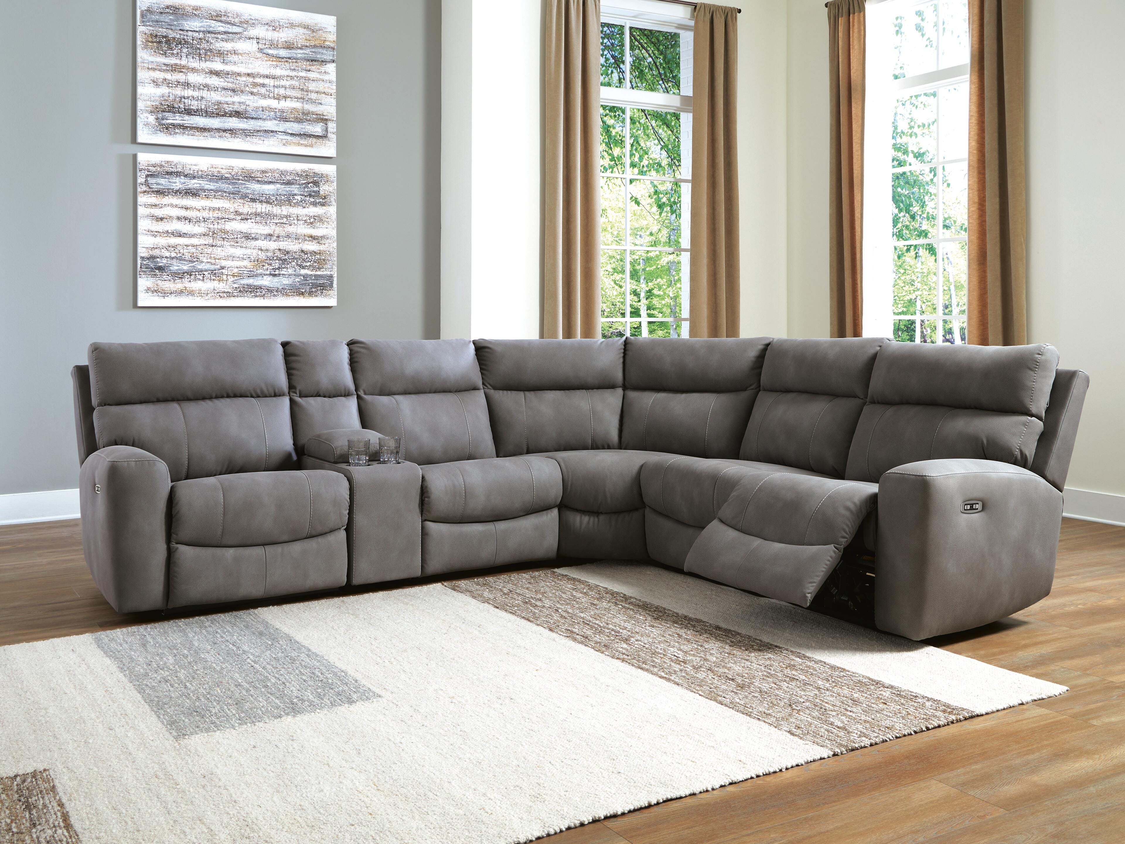 Next-Gen Durapella 6-Piece Power Reclining Sectional, Slate, rollover