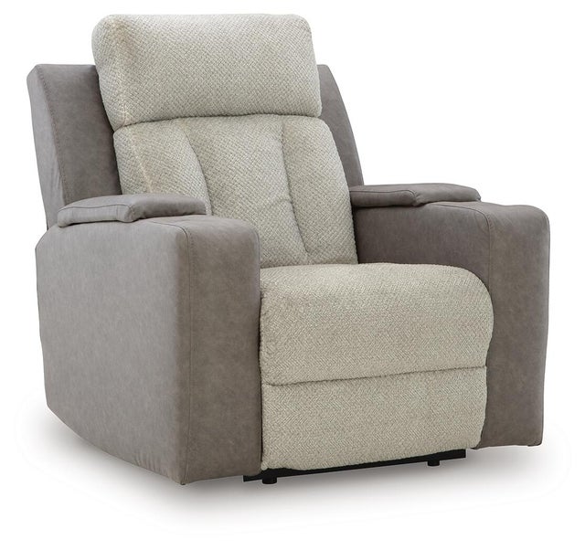 Stately Check Dual Power Recliner, Sisal