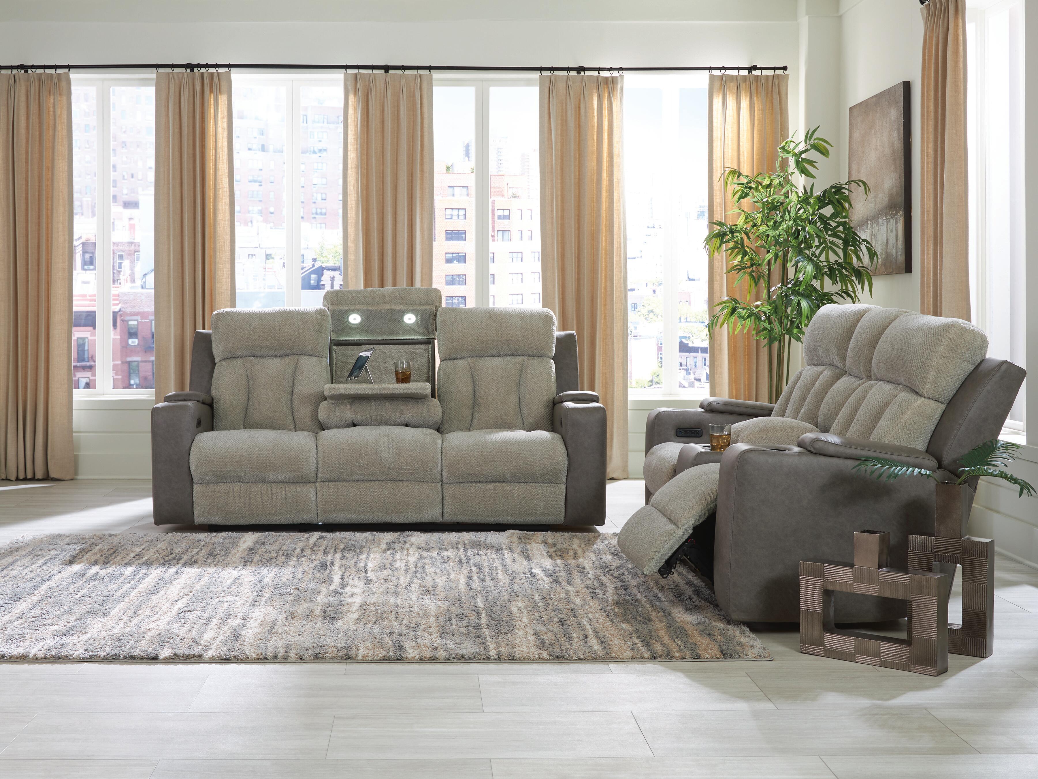 Stately Check Sofa and Loveseat, , large
