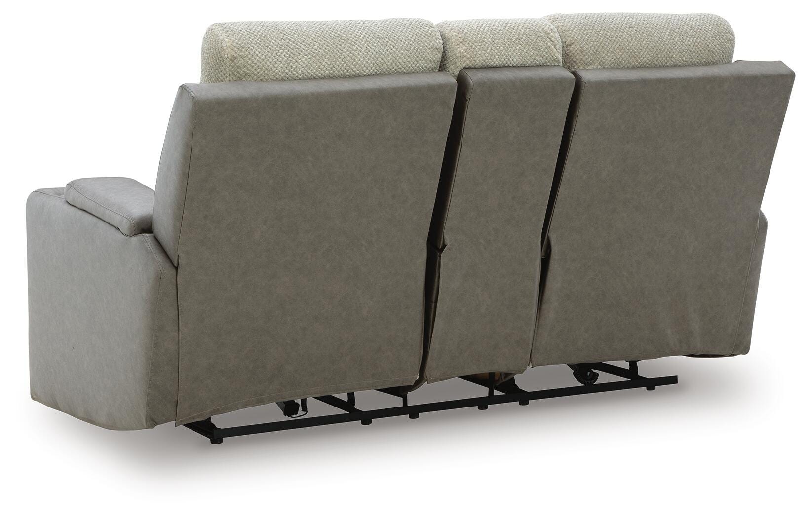Stately Check Power Reclining Loveseat with Console - image 5
