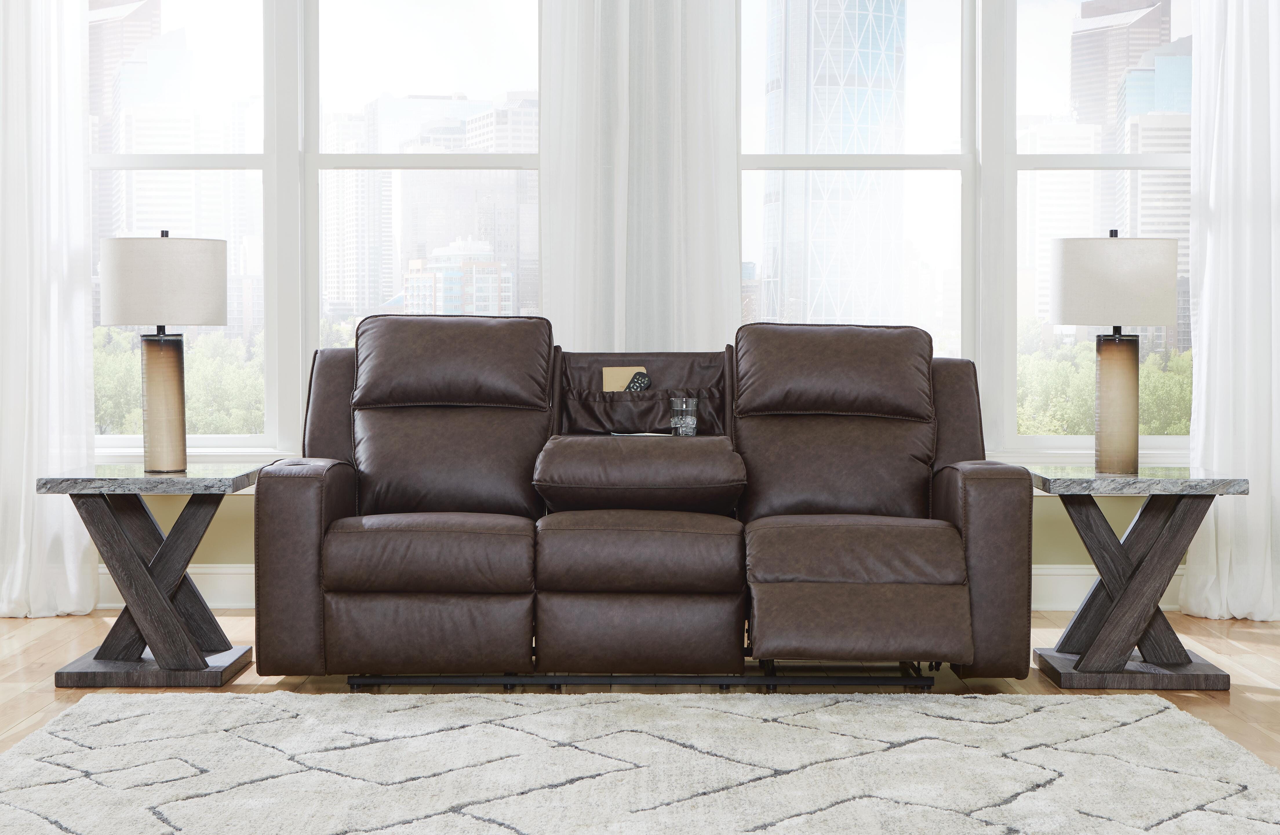 Lavenhorne Reclining Sofa with Drop Down Table - image 8