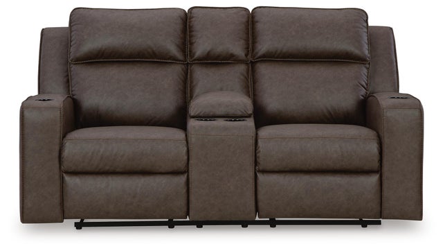 Lavenhorne Manual Reclining Loveseat with Console, Umber