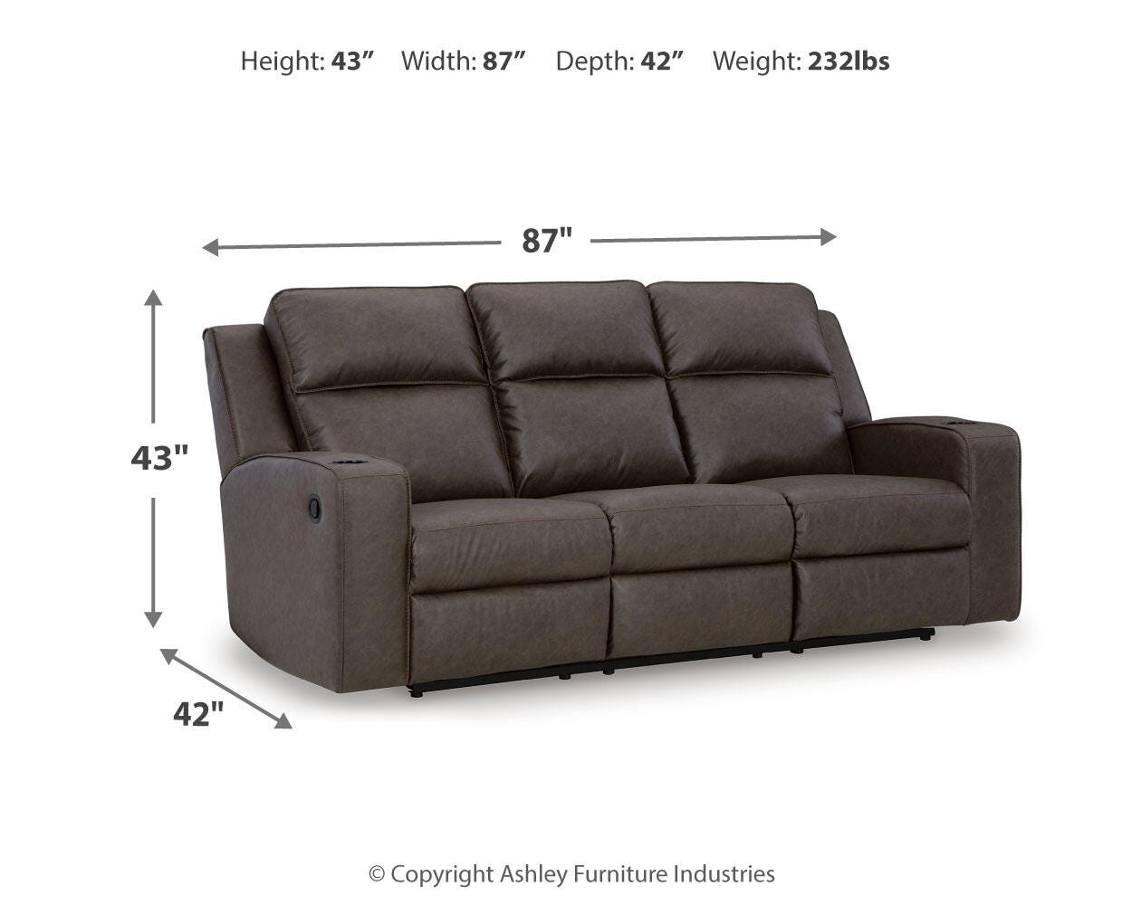 Lavenhorne Reclining Sofa with Drop Down Table - image 7