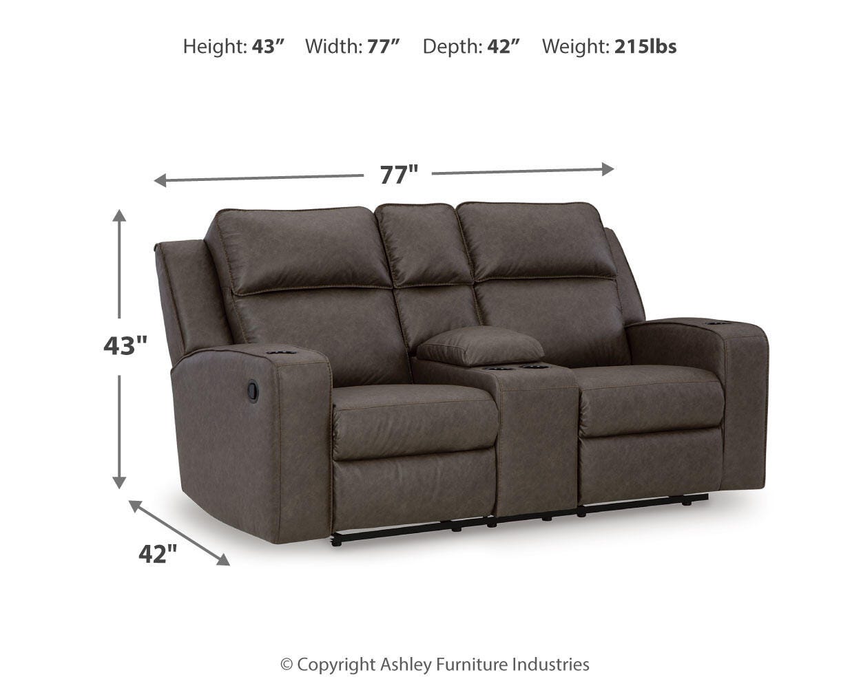 Lavenhorne Reclining Loveseat with Console - image 7