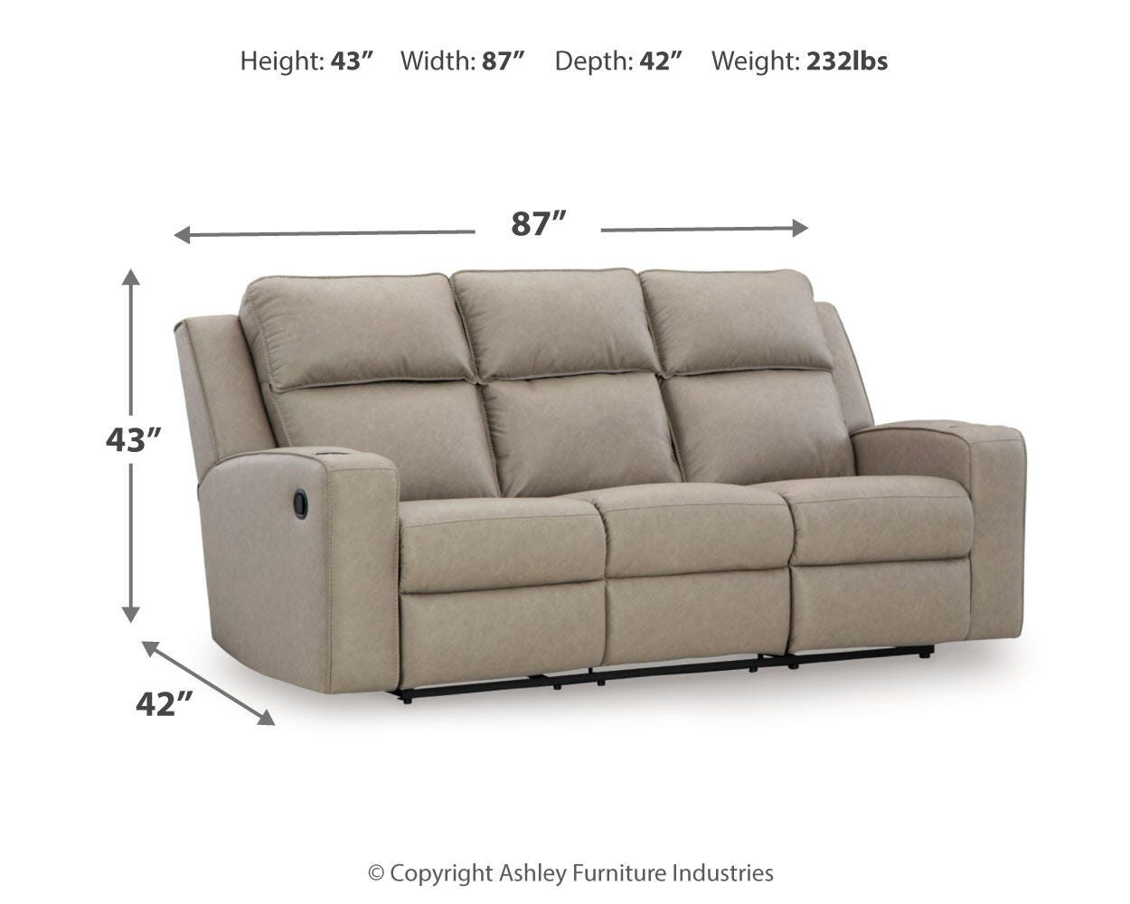 Lavenhorne Reclining Sofa with Drop Down Table - image 5