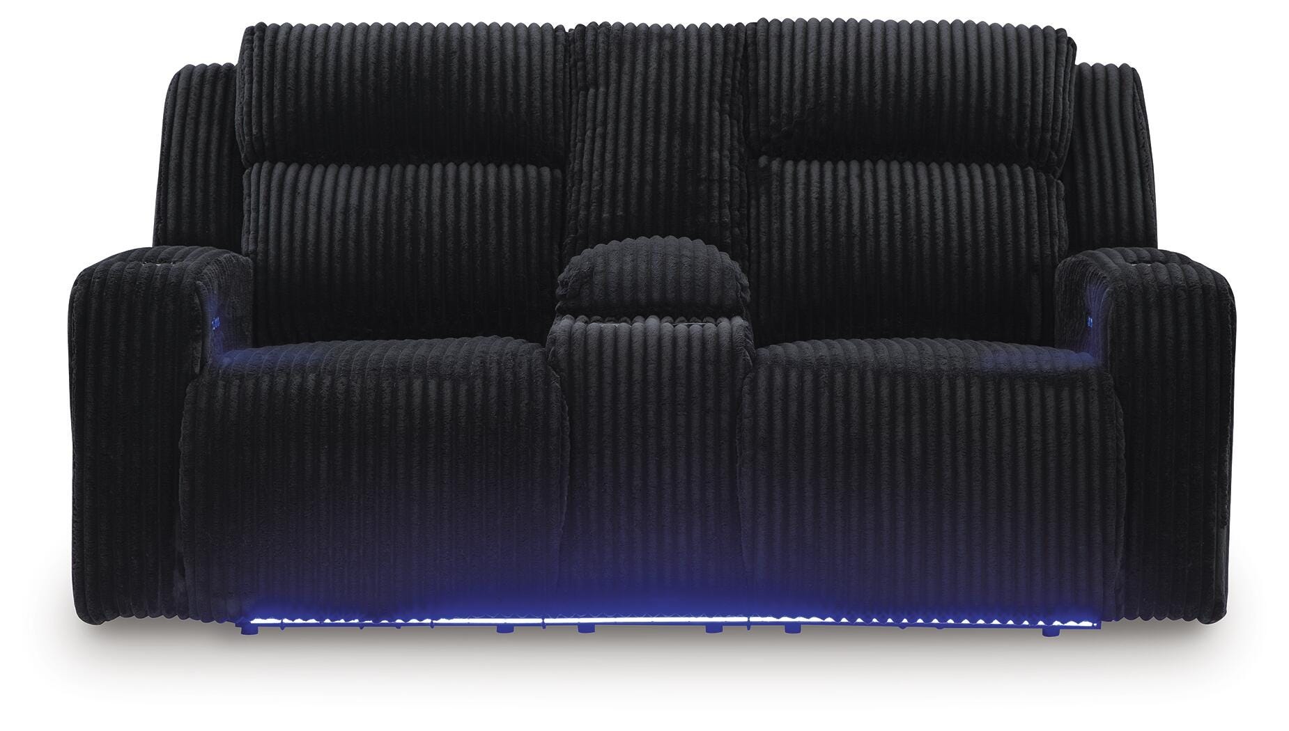 TwinBrooke Power Reclining Loveseat with Console, Black, large